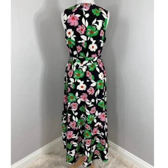 Who What Wear Ruffle Wrap Dress Bright Bold Floral Pretty Spring Summer 80’s new - Picture 4 of 6